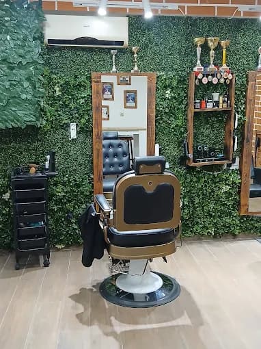 Barber chair and station inside FENIX Barber Shop in Tivat
